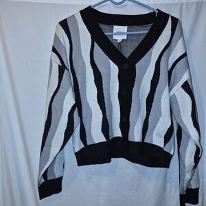 Le Lis Monochrome Striped Cardigan